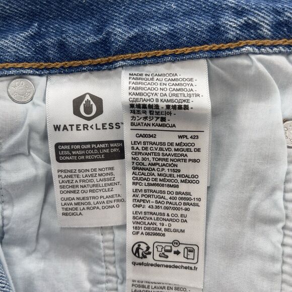 Levis Jeans Women 30 Blue Ribcage Straight Ankle Destroy Grunge Premium Denim - Picture 5 of 16